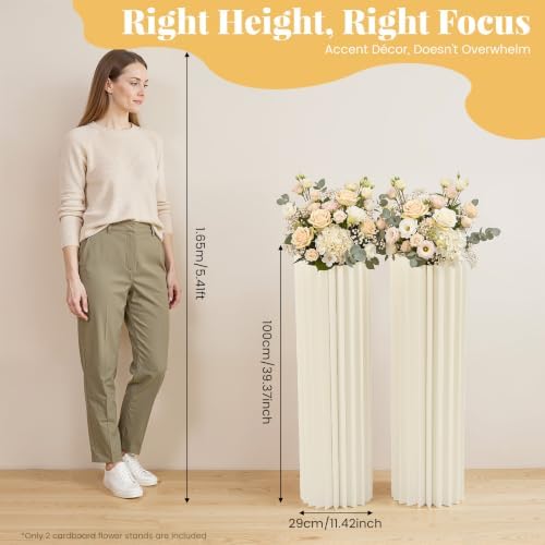 Cardboard Vases 2 Pcs 39.4in, Wedding Centerpiece Flower Stand - Image 2