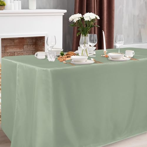 Obstal 2 Pack Table Clothes for 6 Foot Rectangle Tables, Sage Green - Image 2