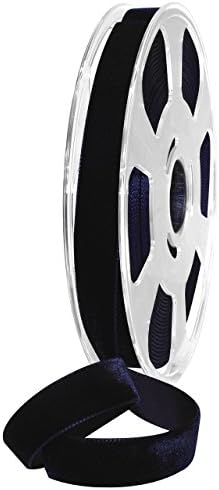 Morex Ribbon Nylvalour Velvet Ribbon, Nylon, 5/8 inch by 11 Yards, Midnight Blue, Item 01215/10-638, 5/8" by 11 yd, by MorexRibbon