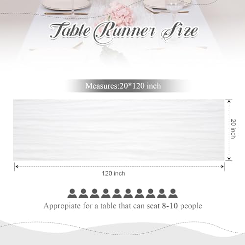 12 Pack White Cheesecloth Table Runners 21x120 Inch Boho Gauze Table Runner 10FT Long Rustic Sheer White Table Runner for Baby Shower,Wedding,Party,Birthday,Home Table Decor - Image 4