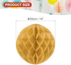 PATIKIL 10pcs 14" Honeycomb Balls Tissue Paper Pom Poms, Party Hanging Paper Honeycomb Balls Decoration for Birthday Wedding Home Backdrop Decor, Khaki - Image 2