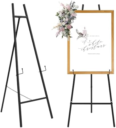 Heavy Duty Large Easel Stand for Mirror Display Wedding Sign(Black 47'') by HAOVON
