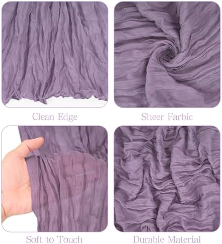 Showgeous 16 Pack Purple Cheesecloth Table Runner 17 x 108 Inch - Image 4