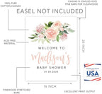 Andaz Press Personalized Large Canvas Baby Shower Welcome Sign, 16 x 20 Inches, Blush Pink Watercolor Florals, Guestbook Alternative, Custom Baby Shower Sign For Floral Baby Shower Baby Sprinkle Theme - Image 2