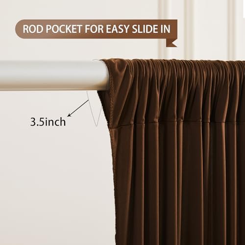 Dark Brown Backdrop Curtains-Wrinkle-Free Polyester Photography Drapes Party Curtain Background for Baby Shower Wedding Decorations- 16 X10FT - Image 4