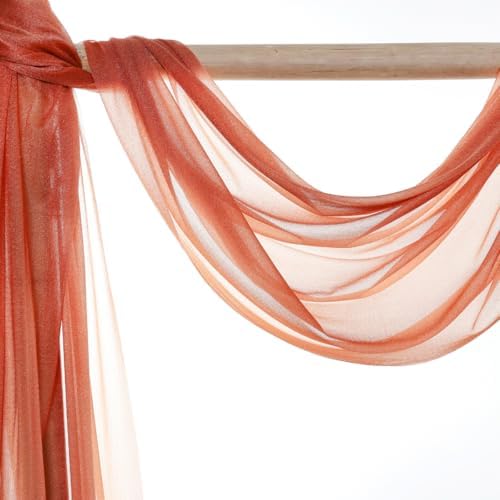 Pack of 45 Yard Chiffon Drapery Fabric, 60" Wide, Multiuse - Terracotta - Image 6
