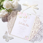 Silver Glitter Butterfly Laser Cut Wedding Invitation Accessories 50pcs - Image 6