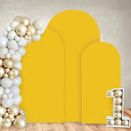 FOTSHARER Gold Wedding Arch Cover Set of 3 Arch Cover Backdrop Fabric 4FT 5FT 6FT Spandex Round Top Arch Covers for Bolloon Arch Stand Covers Frame Arch Backdrop Cover Set for Baby Shower Parties - Image 5