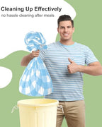 Smiry 12 Packs Gingham Disposable Table Cloth, 54 x 108 Inch Waterproof Plastic Tablecloth, Rectangle Baby Blue and White Checkered Table Covers for Picnic, Birthday, Party - Image 5