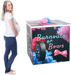 AmazingSpark 28in Giant Gender Reveal Gift Box Kit, Burnouts or Bows by Unknown