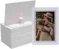 Meonua 100 Pack Standing Paper Picture Frames,4x6Cardboard Photo Frame with Easel,Paper Photo Frame Cards,Gallery Frames Bulk For DIY,Wedding, Classroom,Graduation(White) by Meonua