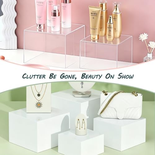 7pcs Acrylic Buffet Risers Set Nestable Cube Display Stands Large Food Display Shelves for Dessert Table Catering Parties Wedding Jewelry Collectibles Figures(Size 10" 9" 8" 7" 6" 5" 5",White) - Image 6