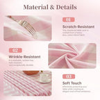 Pink Gingham Tablecloth Rectangle, Cotton Linen Plaid, 55x106 Inch - Image 6
