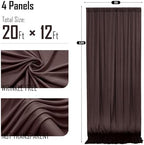 gogoparti 20x12ft Brown Backdrop Curtain for Wedding Parties, 4 Panels (5x12 ft Each) Wrinkle-Free Dackdrop Curtains, Silky Draping Fabric for Birthday Party, Baby Shower, Photo Background - Image 6