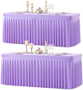 gogoparti 2 Pack Spandex Purple Fitted Table Cloth for 8ft Rectangle Tables Purple Stretch Tablecloth Table Covers Skirt Banquet Wrinkle Free Tablecloths for Parties Wedding by Gogoparti