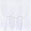 40x10FT White Backdrop Curtains for Wedding Parties, Wrinkle Free Polyester Photography Backdrop Drapes for Wedding Baby Shower Birthday Parties Stage Background Stand Decorations 4x10ft,10 Panels by Partisky