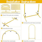 Metal Arch Stand and Cover Set,1 Purple Spandex Fitted Backdrop with 1 Gold Wedding Arched Stand Frame for Parties Birthday Baby Shower Bridal Banquet Decoration (6FT) - Image 5