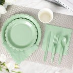 Vyntra 350 Pcs Sage Green Paper Plates and Napkins Party Supplies - Image 4