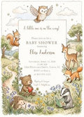 Woodland Animals Baby Shower Invitation, Watercolor Design by Handmade