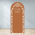 Mexican Baby Shower Party Arch Backdrop Cover 6ft Talavera Terracotta Style Stretchy Fitted Cover Fabric Brown Boy Girl Arched Chiara Wall Photo Background Welcome Sign Decor (2.6x6ft) by Unknown