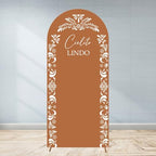 Mexican Baby Shower Party Arch Backdrop Cover 6ft Talavera Terracotta Style Stretchy Fitted Cover Fabric Brown Boy Girl Arched Chiara Wall Photo Background Welcome Sign Decor (2.6x6ft) by Unknown