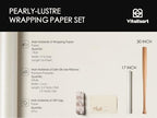 Vitalizart 17" Pearly-Lustre White Wrapping Paper Set With Silk Like Satin Ribbon & Gift Tags & 1" x 27 Yd Chiffon Silk Ribbon Mixed Color - Image 2