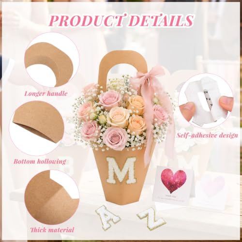 Zounys 184Pcs Custom Baby Shower Flower Bag Kit with DIY Personalized Guest Name Chenille Letter Stickers Flower Bar Kit for Fresh Off the Market Bridal Shower, Gender Reveal, Wedding & Birthday - Image 5