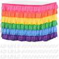 MECCANIXITY 1 Pack 14ft Rainbow Tutu Table Skirt, Ruffle Tablecloth for Rectangle or Round Table Cover for Birthday Weddings Cake Dessert Table Decorations by MECCANIXITY