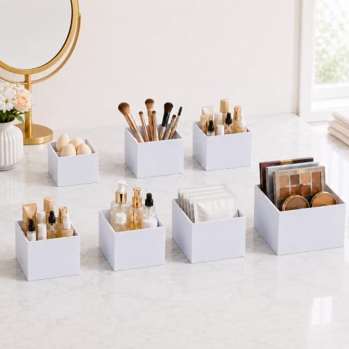 Nestable Buffet Risers - 6 Pcs White Acrylic Food Risers with Signs & Markers – Sturdy Dessert Table Display Stands for Parties, Catering, Jewelry & Collectibles (Easy-Store Stackable Cubes: 10'',9'',8", 7", 6", 5"） - Image 5