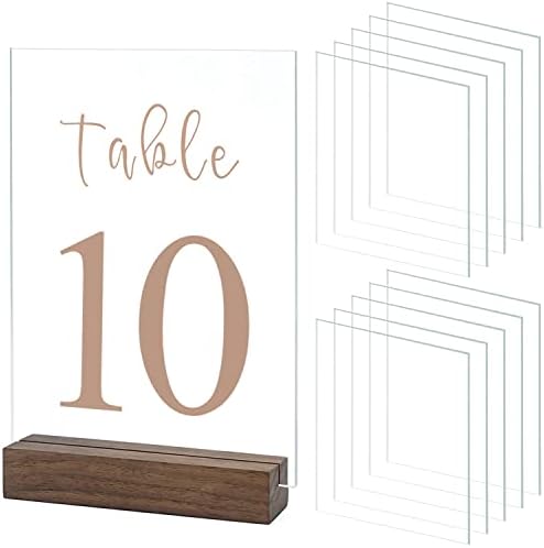 20 Pack Clear Acrylic Blank Signs for Table Numbers, 5x7 Inch Clear Acrylic Blank Sheet Sign 1/8 inch Thick, Use for DIY Wedding Table Signs Display Party Events by JINMURY