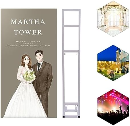 Wedding Arch Backdrop Stand, White Wedding Arches for Ceremony Square Balloon Arch Stand Garden Arbor Frame for Wedding Birthday Party Baby Shower Photo Booth Background Decoration - Image 4