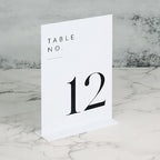 White Wedding Table Numbers 1-25 with Stands, 5"x7" White Acrylic Table Numbers, Perfect for Wedding Reception, Party, Anniversary, Event - Image 2