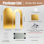 6FT Arch Backdrop with Stand, Light Set Wedding Birthday Party, GlossyGold - Image 3