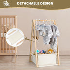 GiftAmaz Wooden Baby Shower Crate Closet, Double-Layered Baby Basket - Image 4