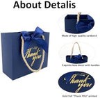 TKSBAG 50 Pack Small Thank You Gift Bags with Handles, 5.5''x 2.3''x4.7'' Mini Navy Blue Gift Bags Bulk for Baby Shower, Birthday, Wedding, Party Favors, Back to School, Summer Party, Mother's Day - Image 3