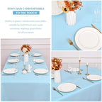 Showgeous 60x102 Inch Light Blue Rectangle Tablecloth 10 Pack Fit 6FT Table - Image 5