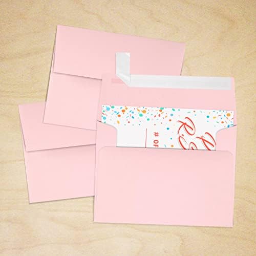 LUXPaper A2 Invitation Envelopes | Peel & Press | 4 3/8" x 5 3/4" | Candy Pink | 80lb. Text | 250 Qty - Image 7