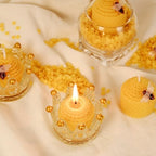 DEYBBY Natural Beeswax Candles Bulk Set of 16, Small Bees Wax Votive Candles with Little Bee Decorations as Housewarming Birthday Event Gift Party Favor (Yellow) (Pack of 2) - Image 5