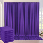 30ft×10ft Wrinkle Free Dark Purple Backdrop Curtain for Party, 6 Panels 5ft×10ft Soft Silky Polyester Purple Photo Backdrop Drapes for Birthday Baby Shower Wedding Photography by ENJOYYOURPARTY
