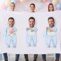 Chicingyou 7 Pcs Baby Shower Games Feed Me Baby Shower Games Decor Include 3 Funny Blue Blind Feeding Costume 3 Bib 1 Bed Sheet for Gender Reveal Party Supplies for Gender Reveal Game Party Favors by Chicingyou