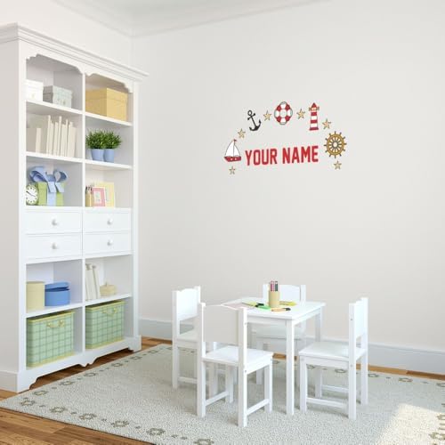 Oliver's Labels Premium Name Wall Decals - Matte Finish Personalized Wall Art for Kids' Rooms & Nurseries (Nautical) - Image 2