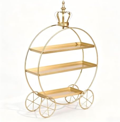 3-Tier Metal Cupcake Stand Tiered Dessert Serving Tray Candy Cookie Display Holder for Wedding Birthday Party Afternoon Tea Table Decor (Gold) - Image 3