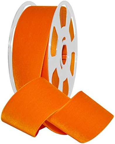 Morex Ribbon Nylon, 2 inches by 11 Yards, Orange, Item 01250/10-445 Nylvalour Velvet Ribbon 2" x 11 yd by MorexRibbon