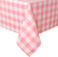 Hiasan Peach Pink and White Checkered Tablecloth Rectangle 60 x 84 Inch by Hiasan