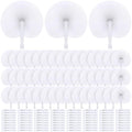 Aodaer 200 Pieces Folding Handheld Paper Fans 9 Inch White Wedding Paper Fans Round Shaped Fan with Plastic Handle for Wedding Favors Guests, DIY Decoration (Round) by Aodaer