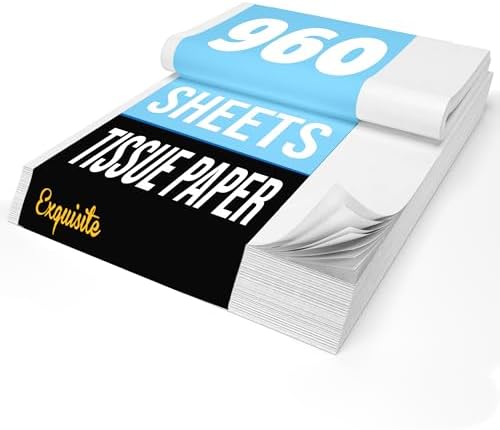 Party Solids White Tissue Paper for Gift Bags 15"X20" 960 Sheets by Crown+Display