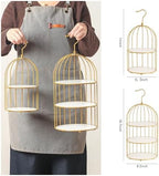 Gold Bird Cage Cupcake Stand Set, 2-Piece 3-Tier and 2-Tier Acrylic Dessert Display Trays, Metal Serving Stands for Wedding, Birthday, Baby Shower, Tea Party and Buffet Table Decor - Image 2