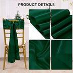 fani Forest Green Satin Chair Straps Bows,60 PCS 7x108 Inch,Chair Sash - Image 3