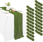 20 Pack Cheesecloth Table Runner 17 x 108 Inch, Olive Green by REWOMC