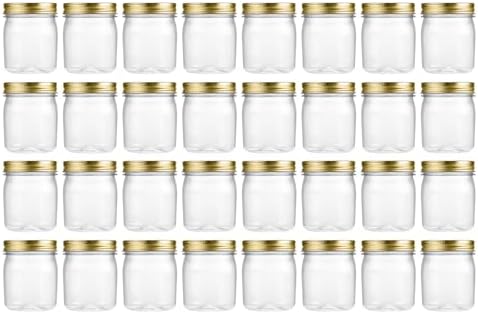 novelinks 8 oz Plastic Mason Jars and Clear Plastic Jars with Lids 8 oz by novelinks